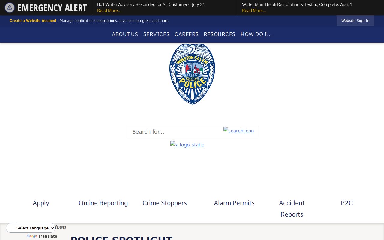 Winston-Salem Police Department criminal records information