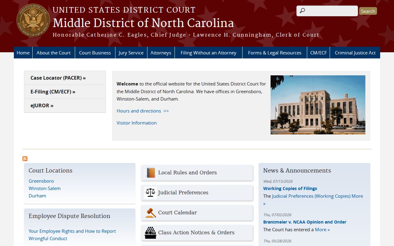 Forsyth County federal criminal case records in the Middle District of North Carolina