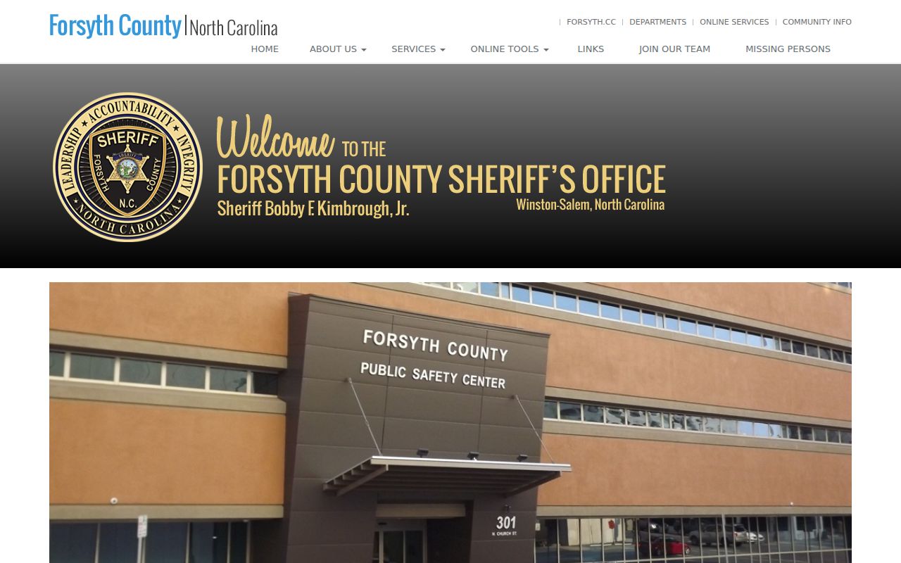 Forsyth County criminal records sheriff service navigation